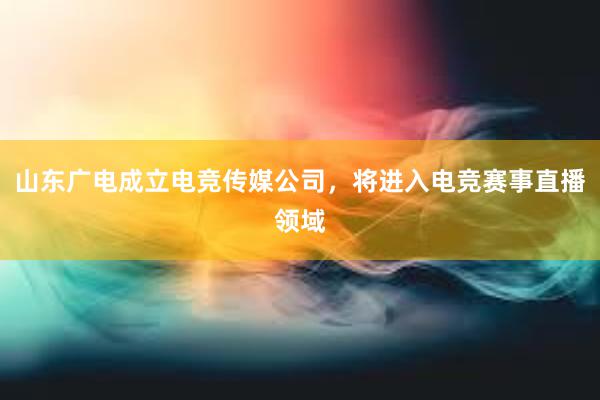 山东广电成立电竞传媒公司，将进入电竞赛事直播领域